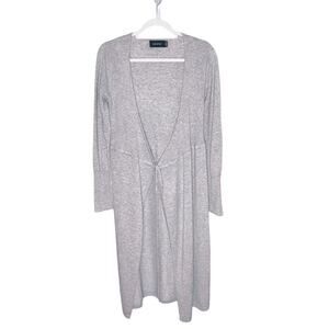MINKPINK Sweater Duster Gray Front Tie Medium Long Sleeve